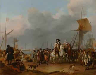 La llegada del estatúder-rey Guillermo III (1650-1702) en el Oranjepolder el 31 de enero de 1691
